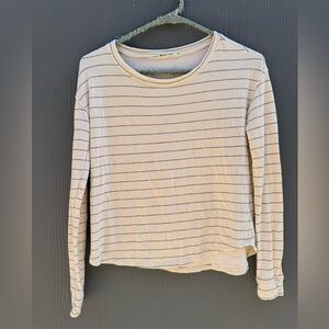 Marine Layer White and Black Horizontal Stripped Shirt Double Layer Size XS